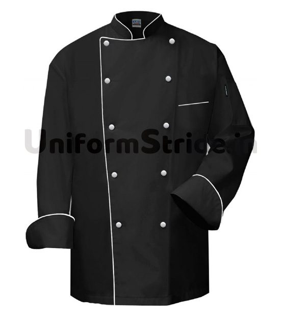 Men Hotel Chef Coat Black Chinese Collared HO1003