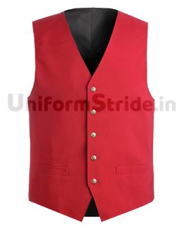 Hotel Waist Coat Unisex Red Waiter Vest HO1005